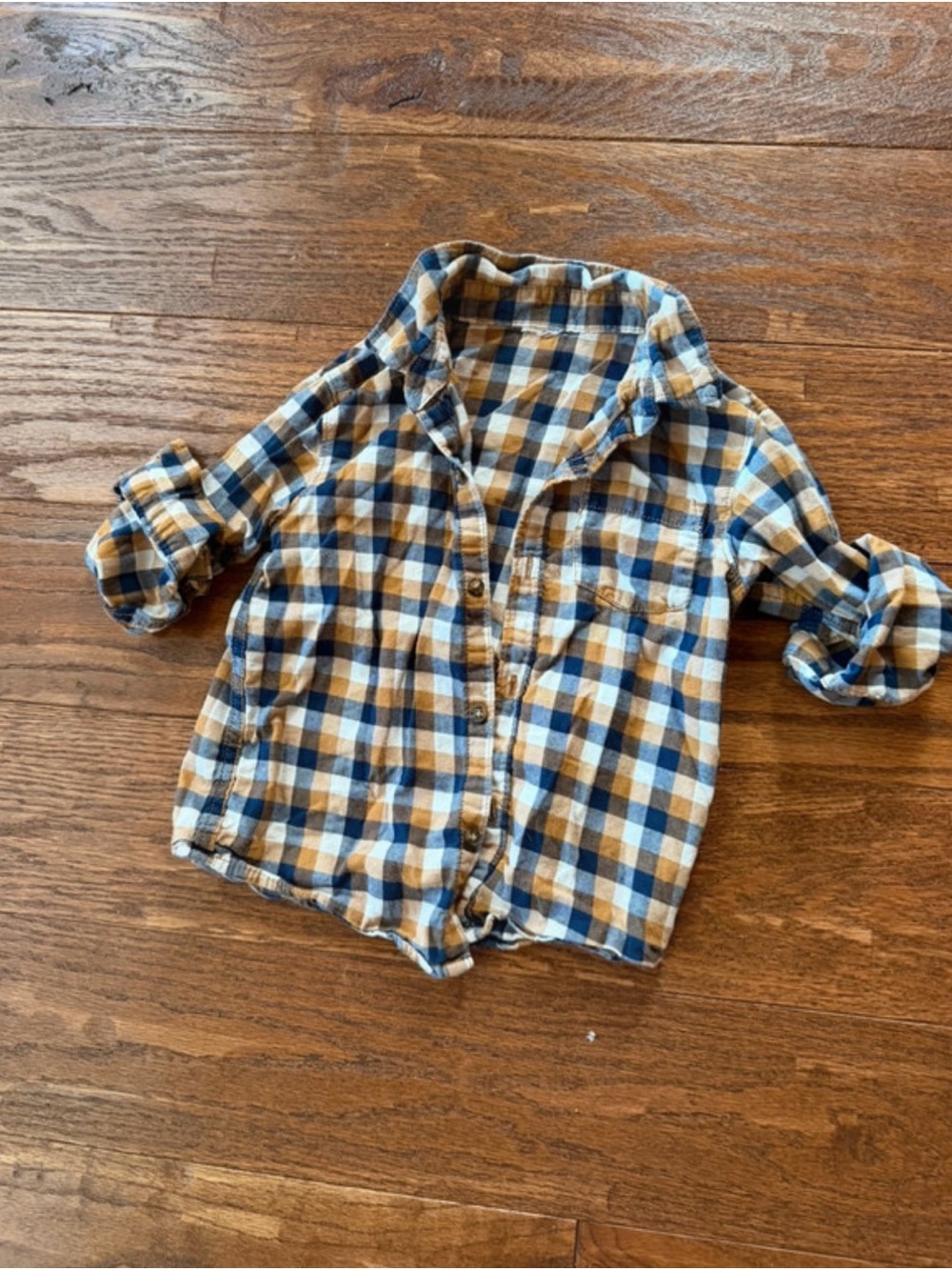 Carter’s Blue & Tan Plaid Button-Down Shirt